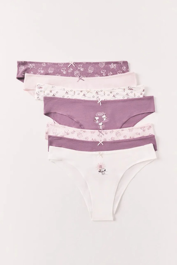 women'secret chiloți brazilieni pentru femei, din bumbac pachet de 7 4933670 violet SS26