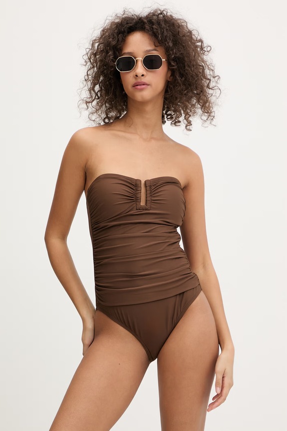 DKNY enodelne kopalke ženske DIE6M605 rjava SS26