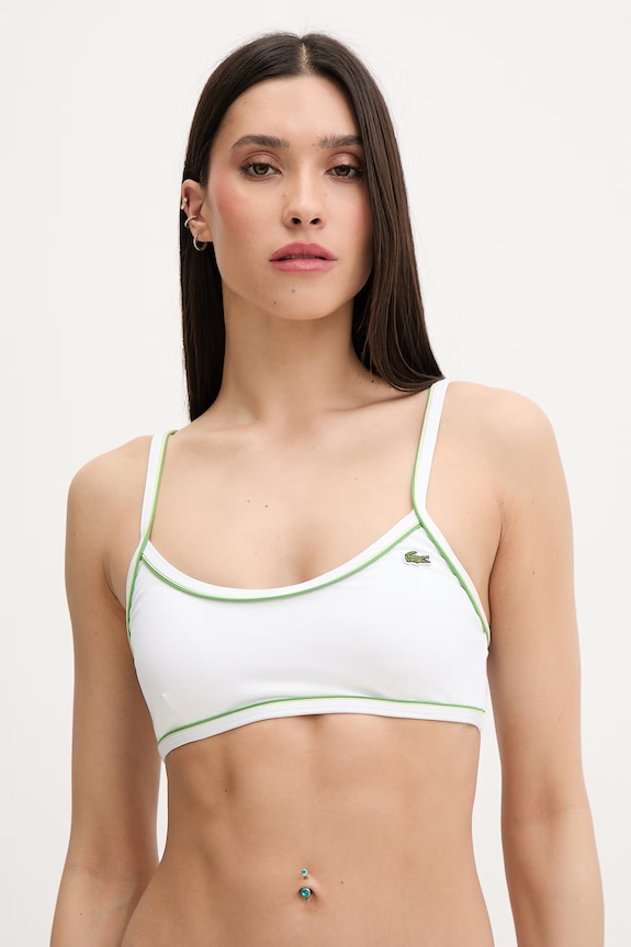 Lacoste sutien de baie pentru femei alb MF9828