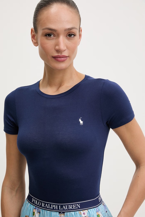 Oblečenie Polo Ralph Lauren body dámske bavlnené s elastanom 4P0785 tmavomodrá