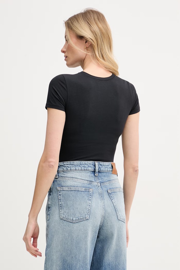 Odzież Polo Ralph Lauren body damskie bawełniane z elastanem 4P0785 czarny