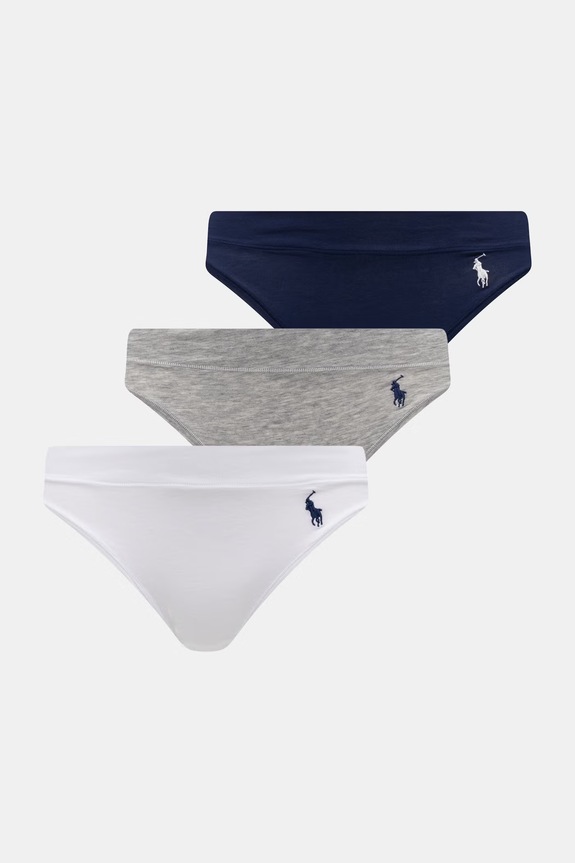 Polo Ralph Lauren nohavičky dámske s bavlnou 3-pak sivá 4P0827