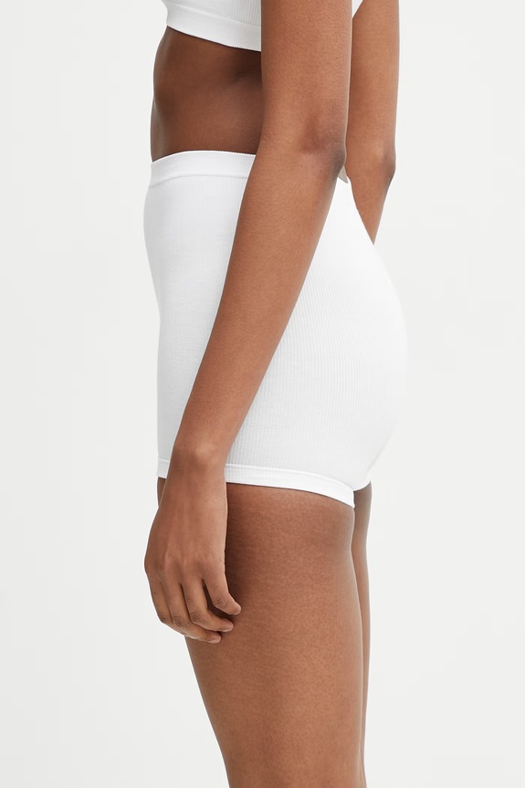 MM6 Maison Margiela boxeri mulați pentru femei cu bumbac MKLG20010 alb SS26