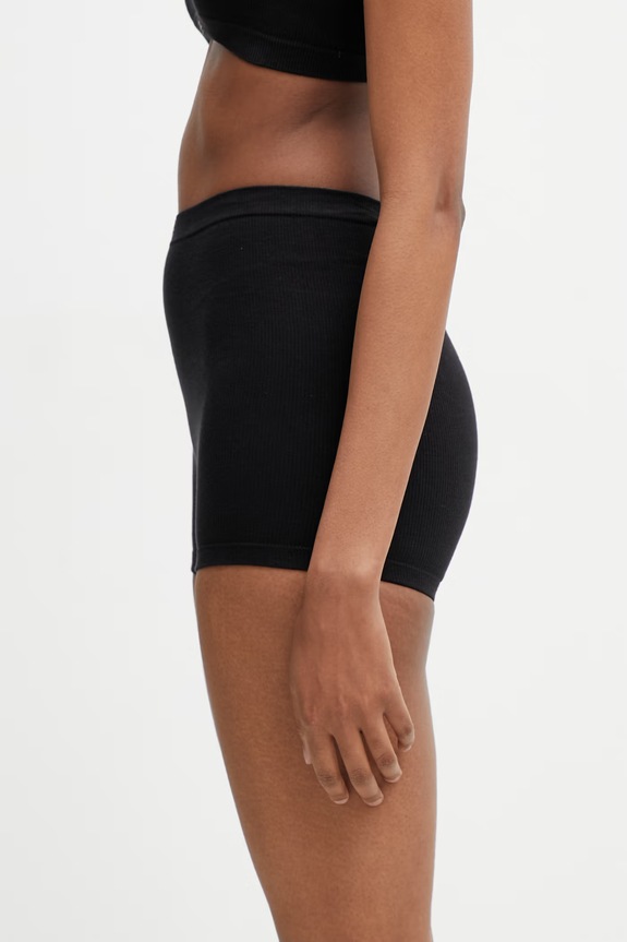 MM6 Maison Margiela boxeri mulați pentru femei cu bumbac MKLG20010 negru SS26