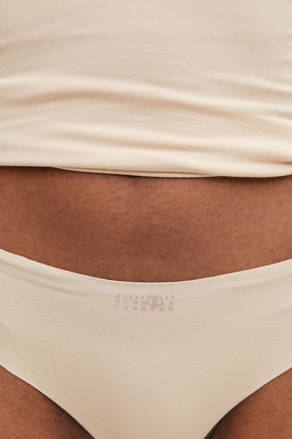 MM6 Maison Margiela chiloți full brief pentru femei cu bumbac bej MKLL10040
