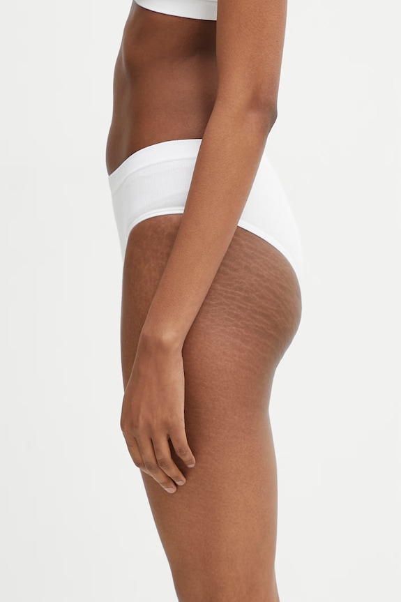 MM6 Maison Margiela chiloți full brief pentru femei cu bumbac MKL740010 alb SS26