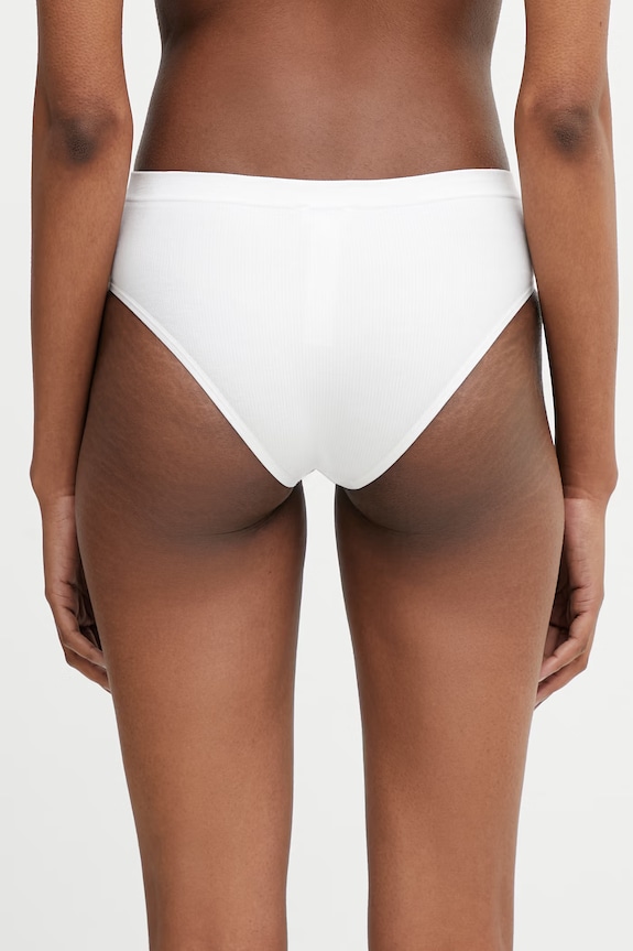 Îmbrăcăminte MM6 Maison Margiela chiloți full brief pentru femei cu bumbac MKL740010 alb