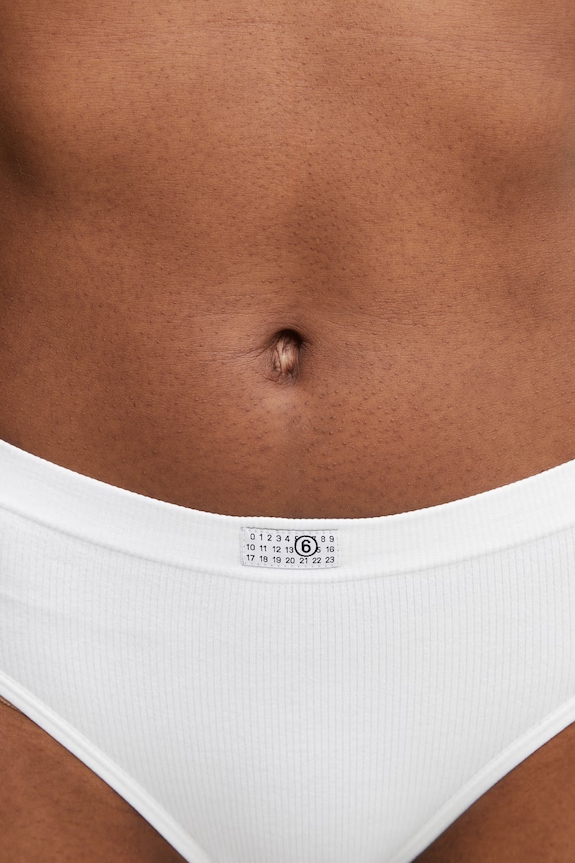 MM6 Maison Margiela chiloți full brief pentru femei cu bumbac alb MKL740010