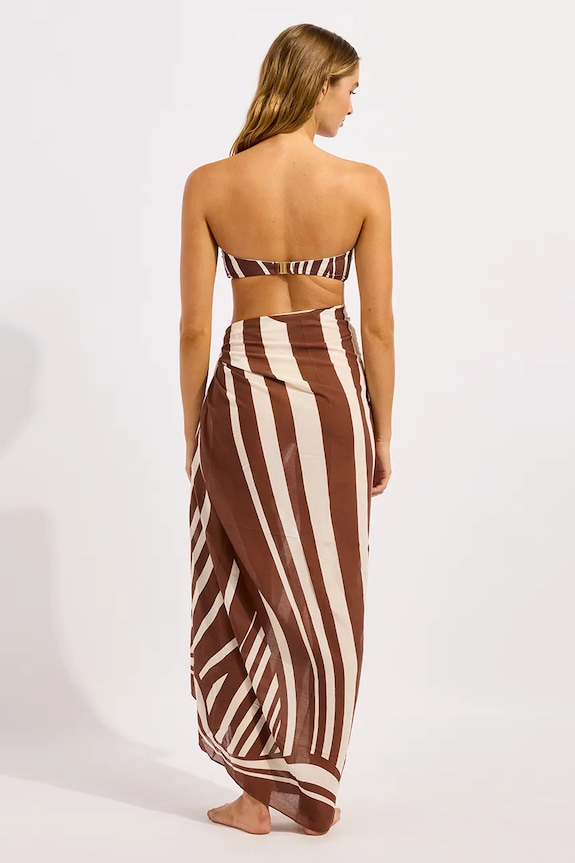 Seafolly plážová sukňa dámska Coastline Sarong 55539.SG hnedá SS26