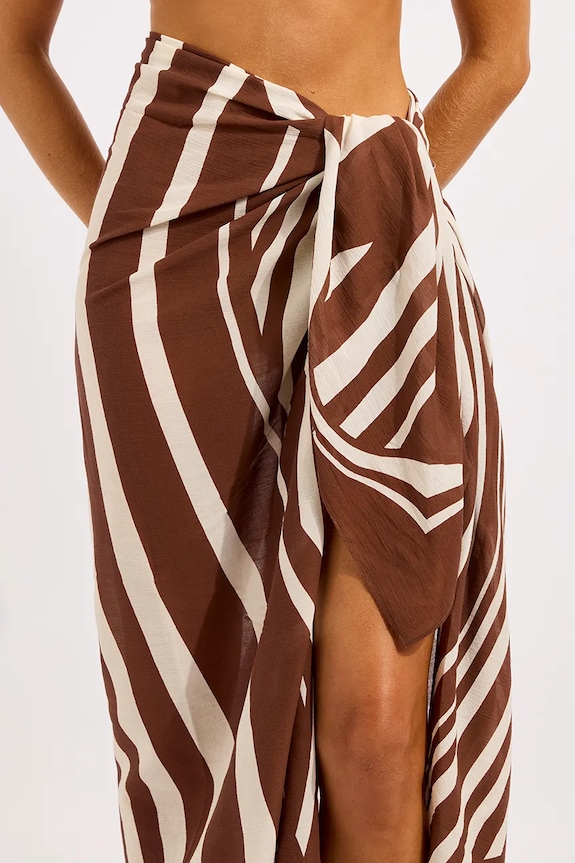 Seafolly plážová sukňa dámska Coastline Sarong hnedá 55539.SG