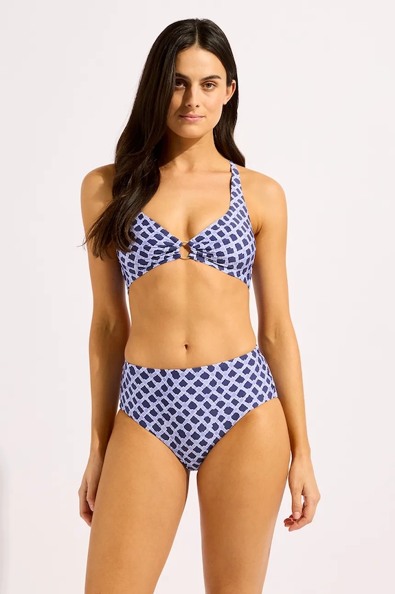 Seafolly plavková podprsenka dámska Multi Fit Longline Tri tmavomodrá 31554MF301