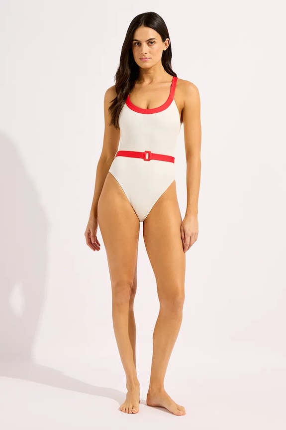 Oblečenie Seafolly jednodielne plavky dámske Retro 11220.305 béžová