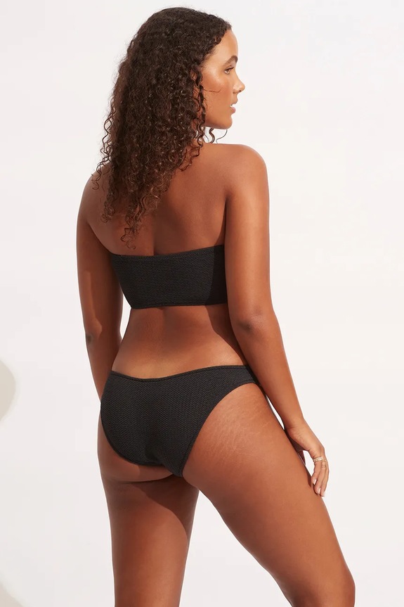 Seafolly chiloți de baie pentru femei High Cut Pant 40305.861 negru SS26