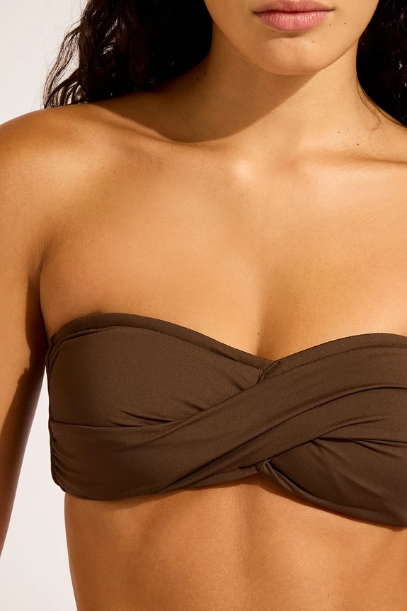 Seafolly plavková podprsenka dámska Twist hnedá 33261.942