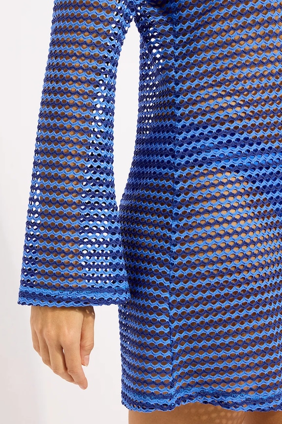 Seafolly plážové šaty dámske Mesh Effect Cover Up modrá 55190.CU