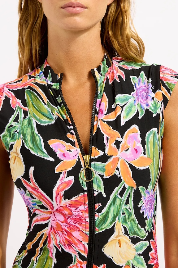 Seafolly costum de baie dintr-o singură piesă pentru femei Zip Front multicolor 60276.279