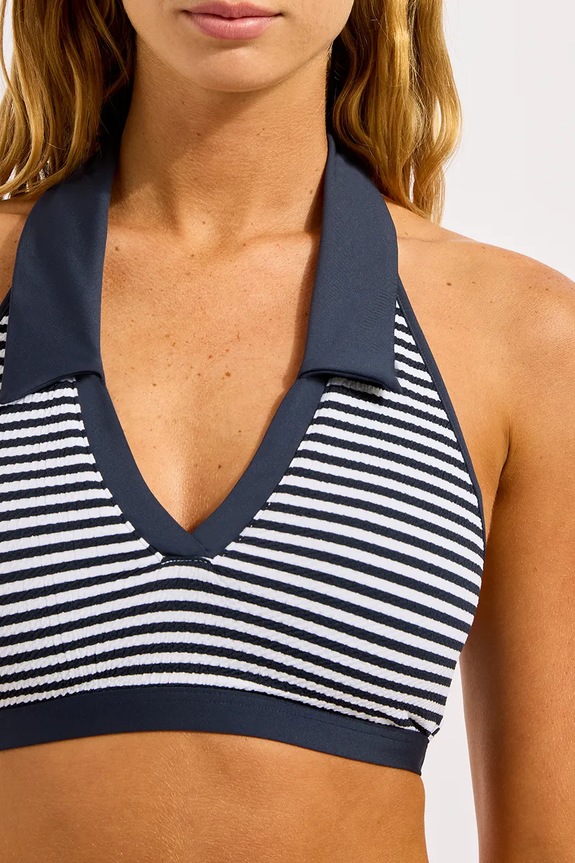 Seafolly sutien de baie pentru femei Halter top with Collar bleumarin 31550.281