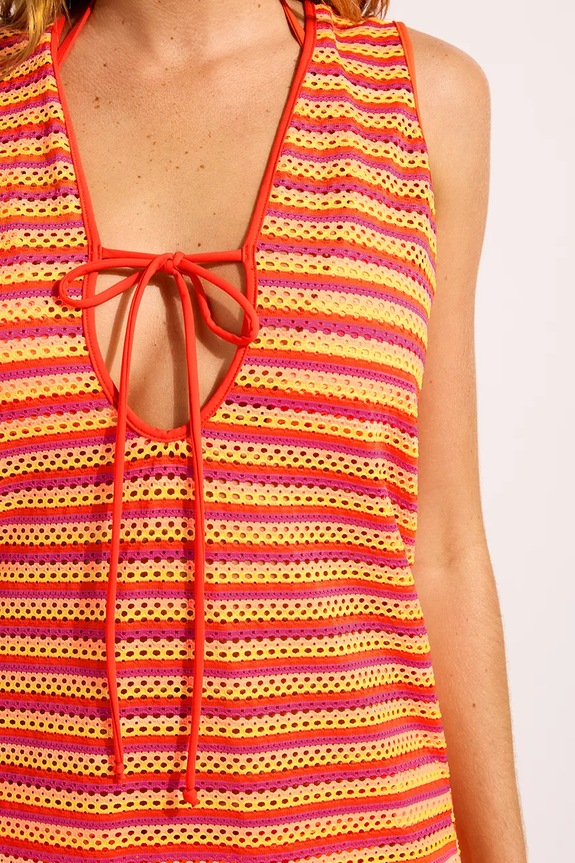 Seafolly plážové šaty dámske Calypso Mini Cover Up oranžová 55506.CU
