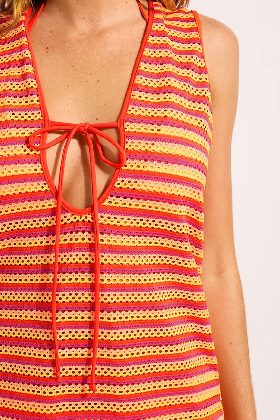 Seafolly plážové šaty dámske Calypso Mini Cover Up oranžová 55506.CU