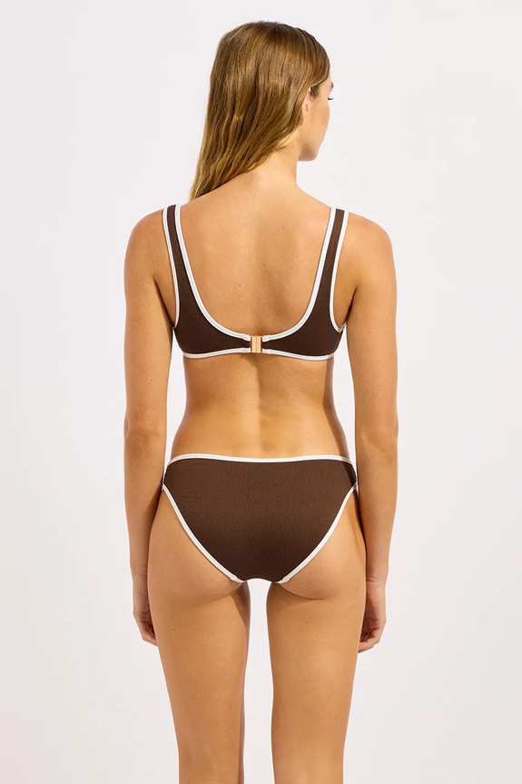 Seafolly chiloți de baie pentru femei Hipster 40316.072 maro SS26