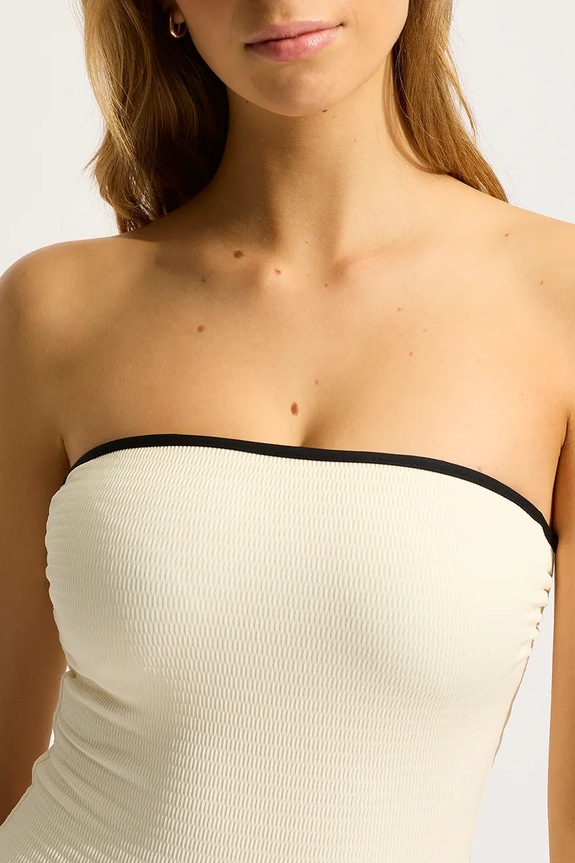 Seafolly costum de baie dintr-o singură piesă pentru femei DD Bandeau bej 11126DD072
