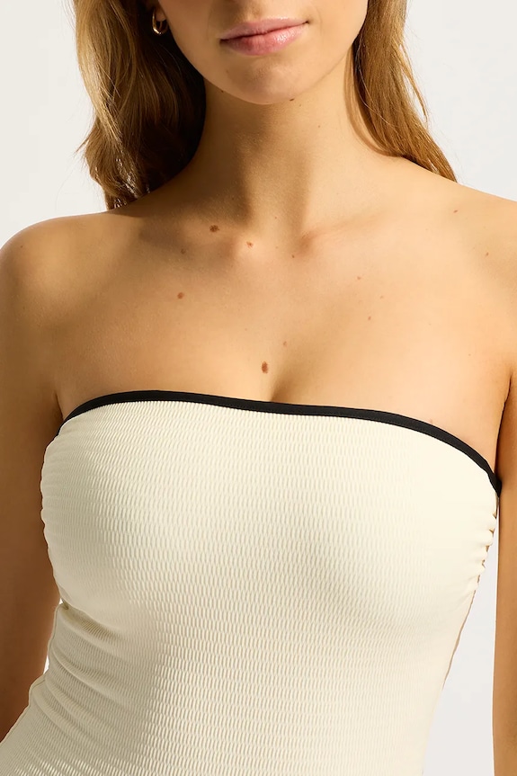 Seafolly costum de baie dintr-o singură piesă pentru femei DD Bandeau bej 11126DD072