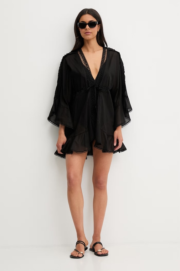 Charo Ruiz Ibiza ogrtač za plažu za žene Antonella 221209 crna SS26