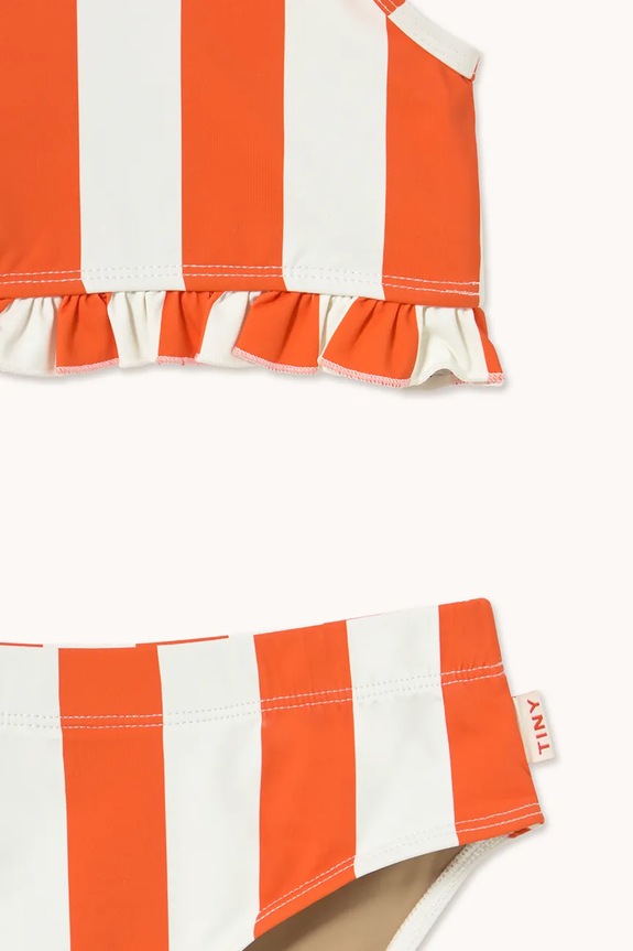 Tinycottons dwuczęściowy strój kąpielowy dziecięcy RED STRIPES SWIM SET pomarańczowy SS26.439