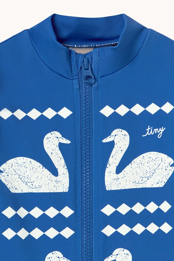 Tinycottons costum de baie dintr-o bucată pentru copii SWANS SWIMSUIT albastru SS26.444