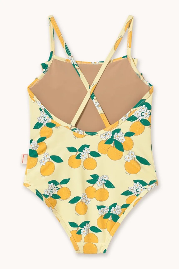 Tinycottons costum de baie dintr-o bucată pentru copii ORANGES SWIMSUIT SS26.461 galben SS26