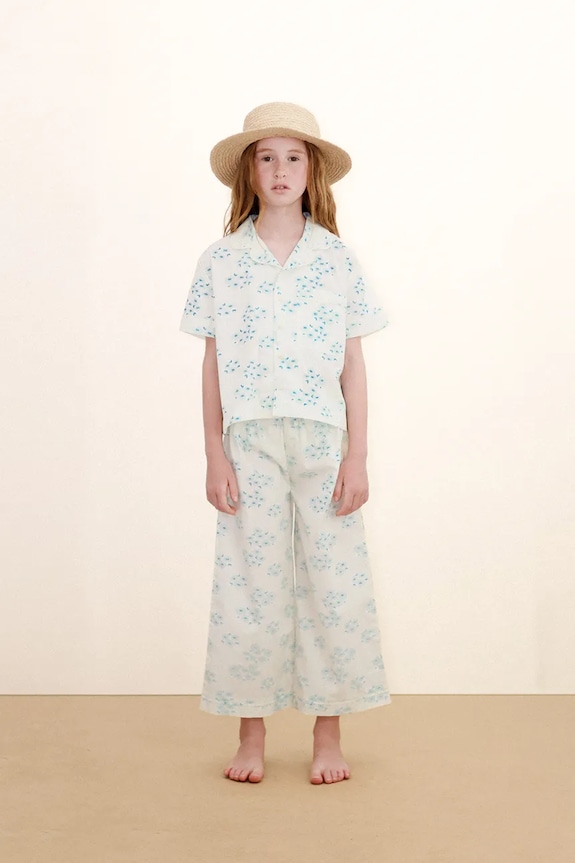 Tinycottons pijamale de bumbac pentru copii BLOSSOMS SET set alb SS26.477