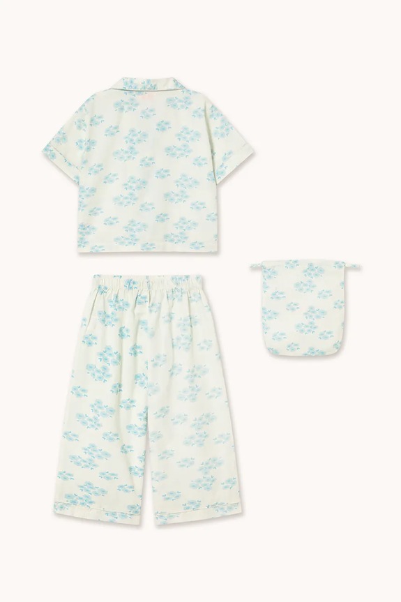 Fete Tinycottons pijamale de bumbac pentru copii BLOSSOMS SET SS26.477 alb