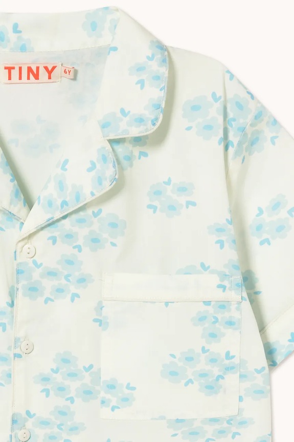 Tinycottons pijamale de bumbac pentru copii BLOSSOMS SET alb SS26.477