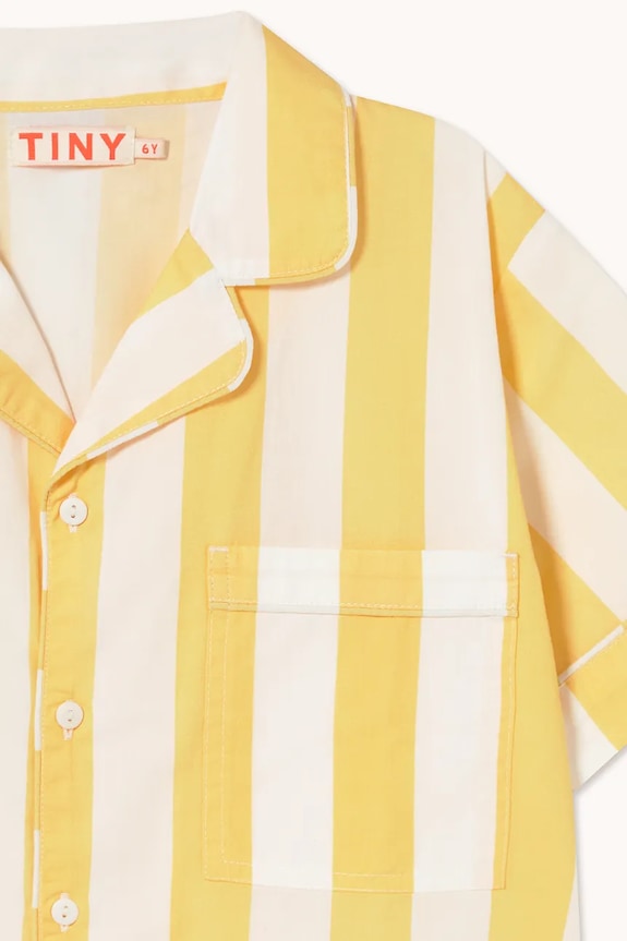 Tinycottons piżama bawełniana dziecięca YELLOW STRIPES SET żółty SS26.479