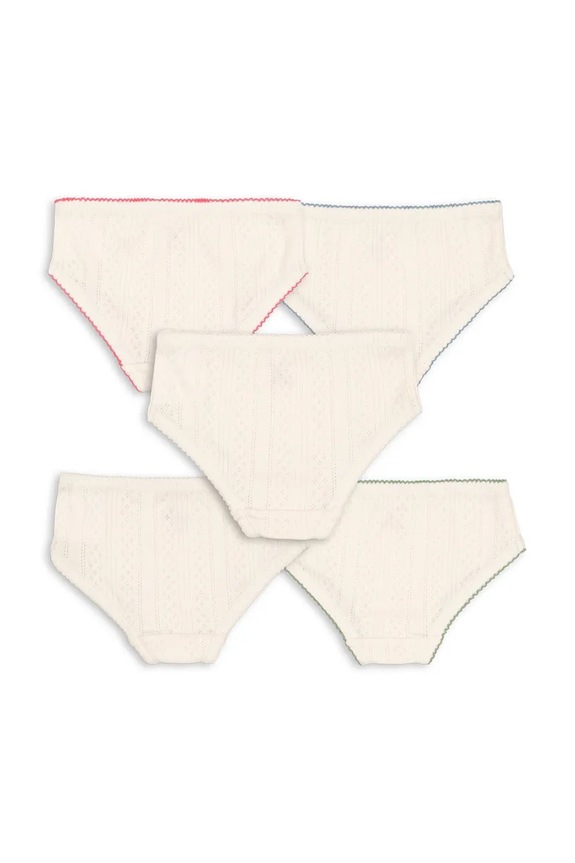 Konges Sløjd chiloți din bumbac pentru copii MINNA GIRL UNDERPANTS GOTS 5-pack KS104997.PPY2 bej SS26