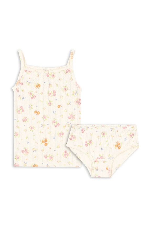 Konges Sløjd gyerek pamut melegítő szett MINNIE UNDERWEAR GOTS mintás bézs KS105010.PPY2