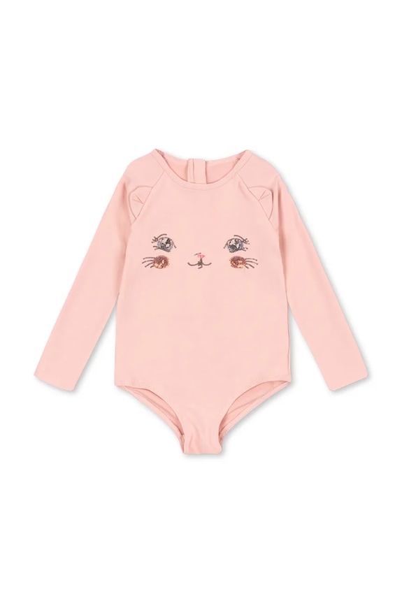 Ολόσωμο παιδικό μαγιό Konges Sløjd KITTY LS SWIMSUIT GRS μαλακό ροζ KS104918.PPY2