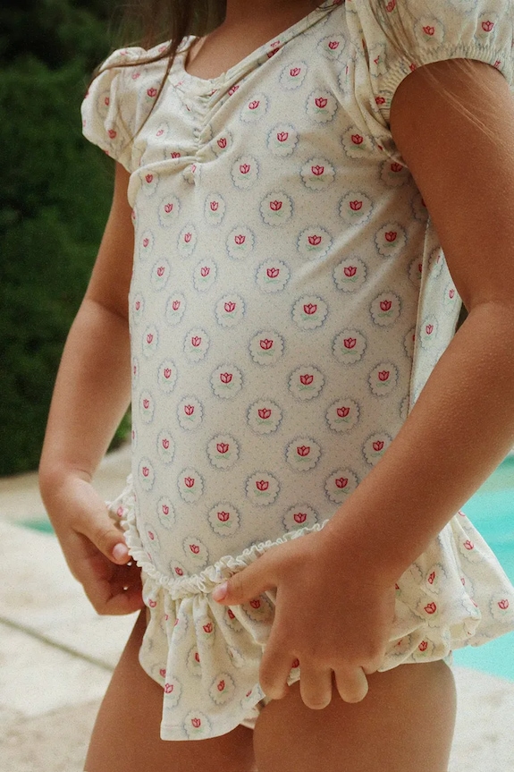 Dječji jednodijelni kupaći kostim Konges Sløjd MALTI SWIMSUIT GRS mekana bež KS104980.PPY2