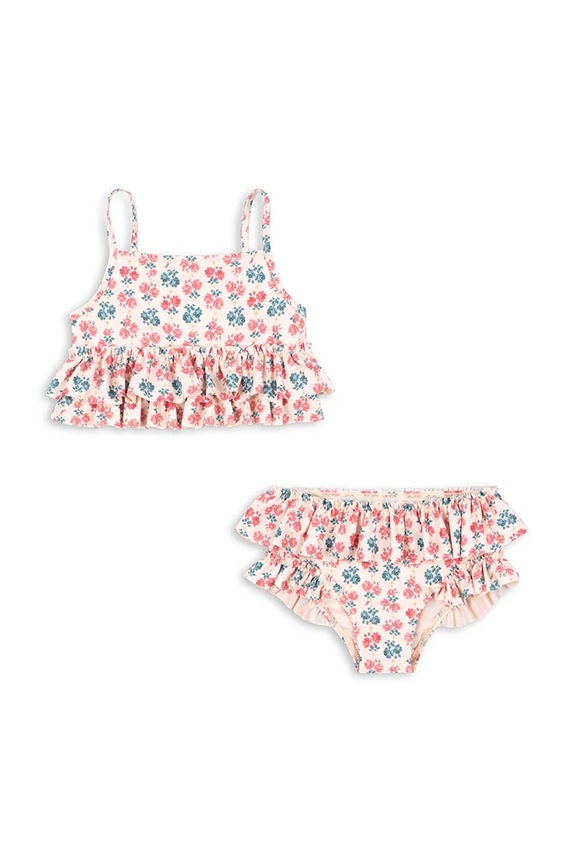 Dvojdielne detské plavky Konges Sløjd MANUCA FRILL BIKINI GRS bez kostíc ružová KS104985.PPY2
