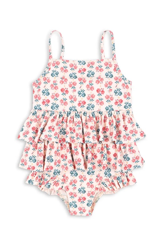 Jednodielne detské plavky Konges Sløjd MANUCA FRILL SWIMSUIT GRS bez kostíc ružová KS104988.PPY2