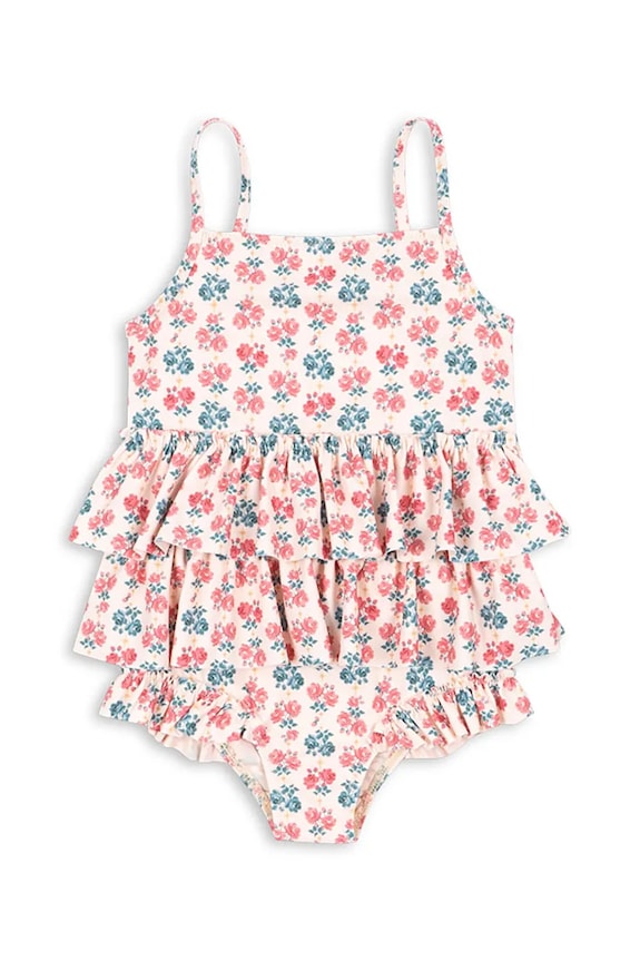 Jednodielne detské plavky Konges Sløjd MANUCA FRILL SWIMSUIT GRS bez kostíc ružová KS104988.PPY2