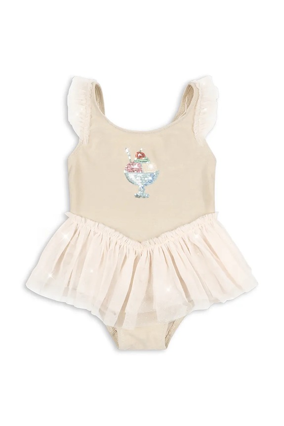 Konges Sløjd egyrészes gyerek fürdőruha AMANDINE SWIMSUIT KS104633.PPY2 bézs SS26