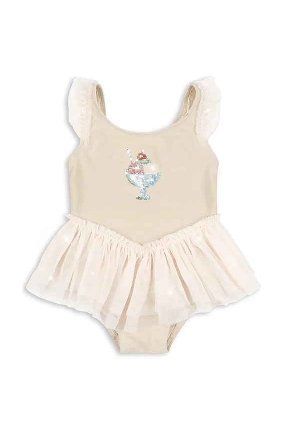 Konges Sløjd egyrészes gyerek fürdőruha AMANDINE SWIMSUIT KS104633.PPY2 bézs SS26