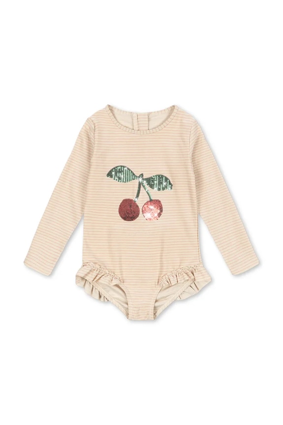 Ολόσωμο παιδικό μαγιό Konges Sløjd JADE LS SWIMSUIT μαλακό μπεζ KS104856.PPY2