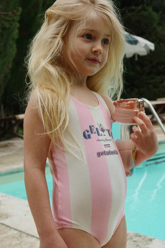 Jednodielne detské plavky Konges Sløjd POMIA SWIMSUIT bez kostíc ružová KS105040.PPY2