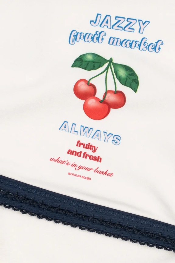 Konges Sløjd costum de baie pentru copii din două piese VILJA BIKINI GRS alb KS105118.PPY2