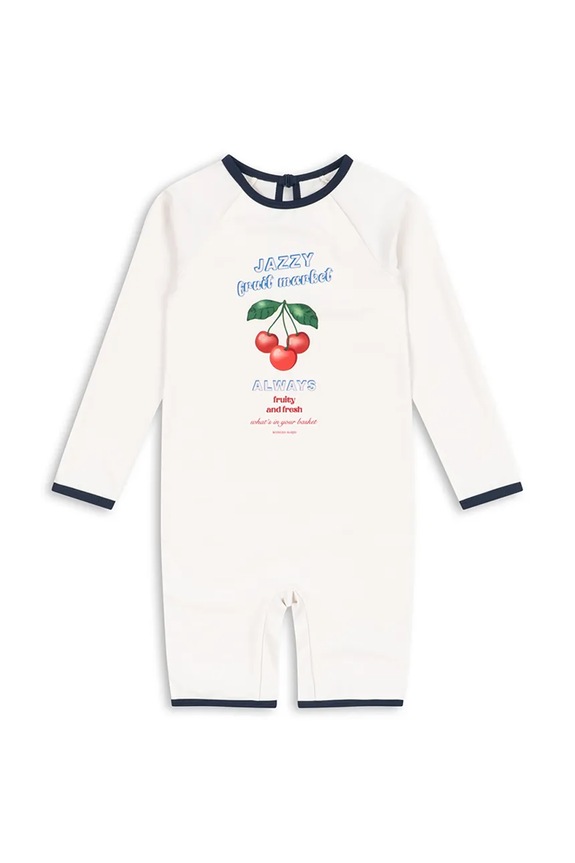 Jednodielne detské plavky Konges Sløjd VILJA ONESIE GRS bez kostíc biela KS105120.PPY2