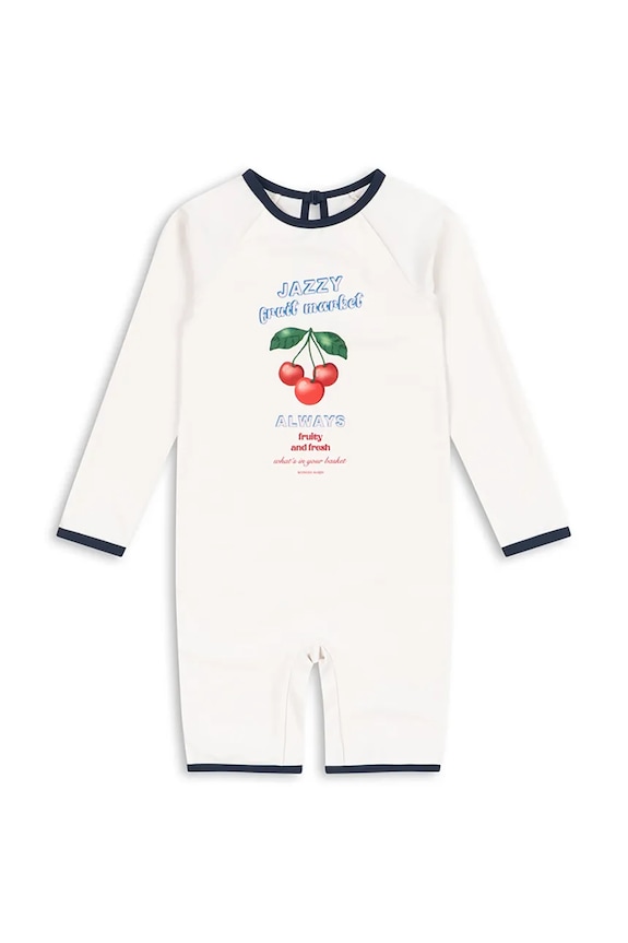 Jednodielne detské plavky Konges Sløjd VILJA ONESIE GRS bez kostíc biela KS105120.PPY2