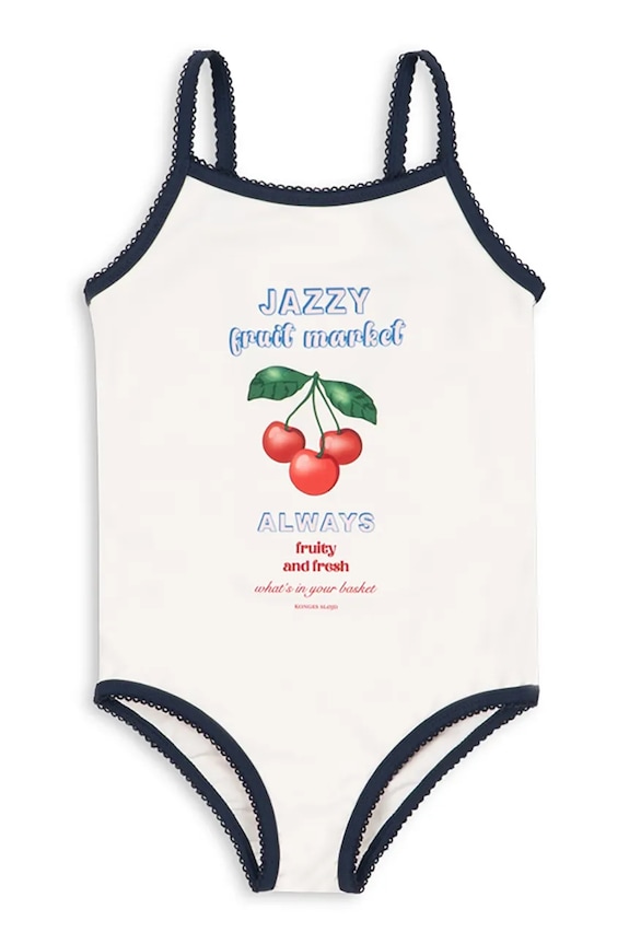 Jednodielne detské plavky Konges Sløjd VILJA SWIMSUIT GRS bez kostíc biela KS105123.PPY2