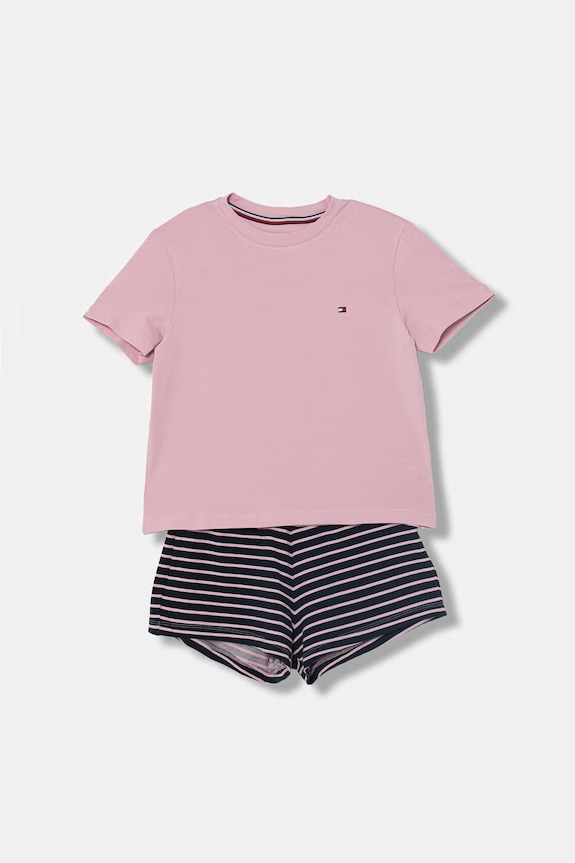 Tommy Hilfiger pijama din două piese copii din bumbac cu elastan roz UG0UG00818.PPY2